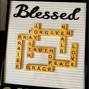 Blessed word tile picture.